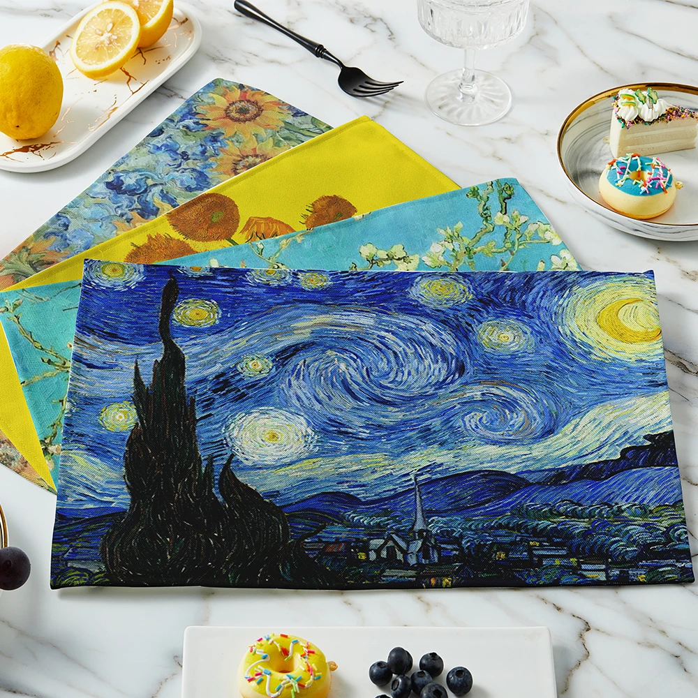 Linen Table Runner - جديد فان جوخ النفط اللوحة الجدول