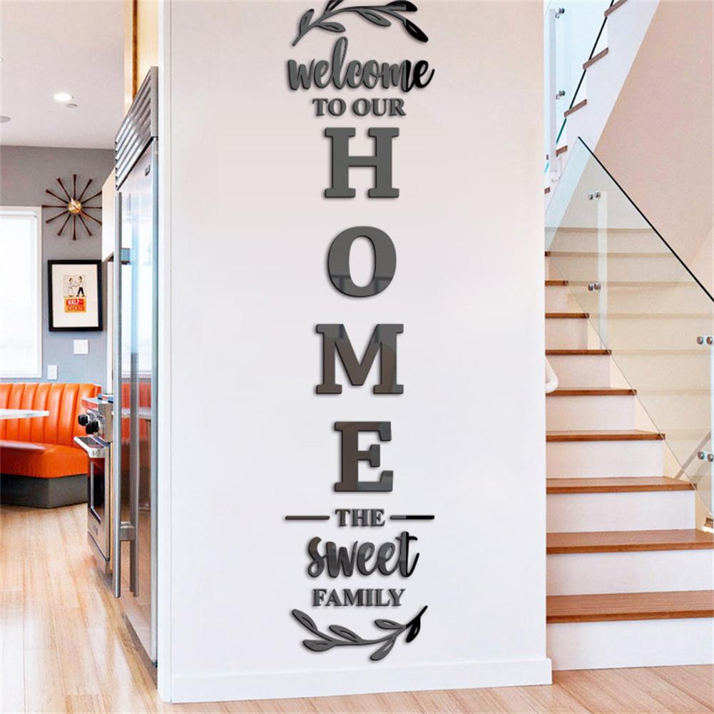 Home Decor Y2K - ملصق حائط بمرآة ثلاثية الأبعاد بأحرف