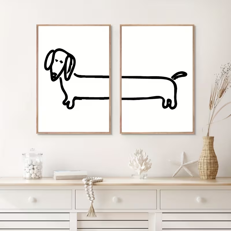 Home Decor Theme - قطعتان من لوحة فنية حديثة مطبوعة