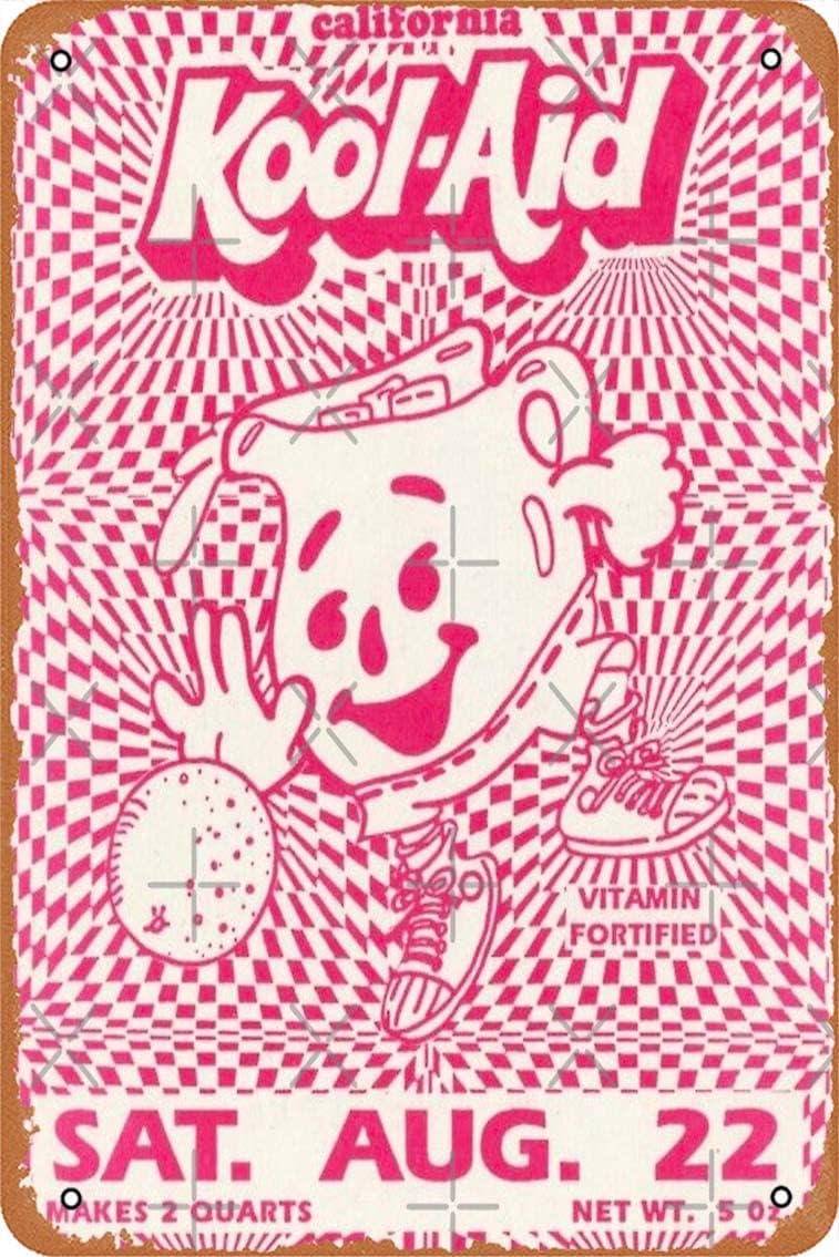 Home Decor Y2K - لوحة معدنية تذكارية Y2K KOOL AID