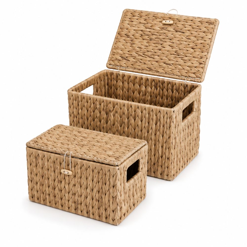 Rattan Plant Basket - سلة تخزين مستطيلة من قش ورد