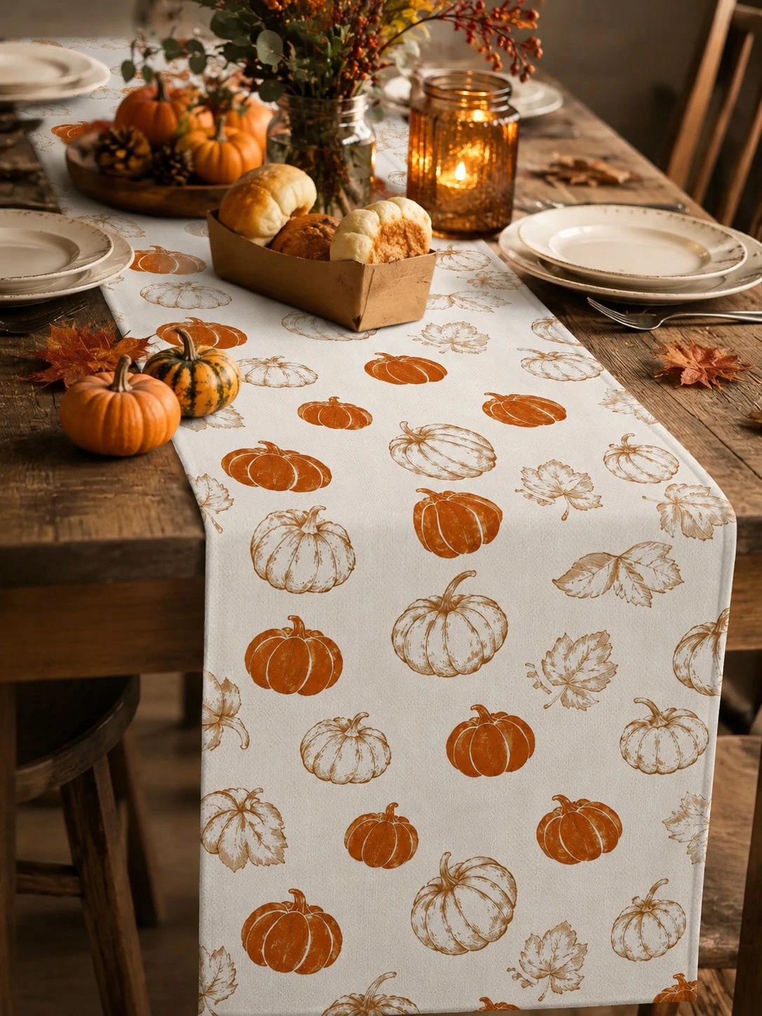 Linen Table Runner - قطعة واحدة من مفرش طاولة عيد