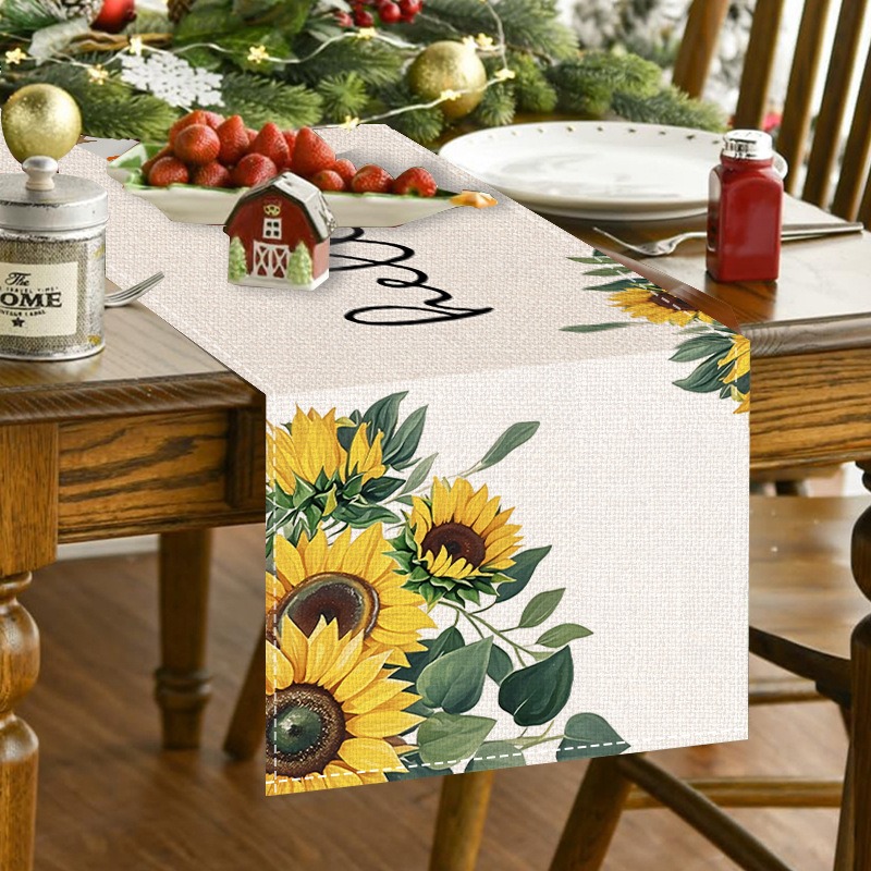 5 قطع من مفارش الطاولة الزهرية - مراجعة Linen Table Runner وسعره