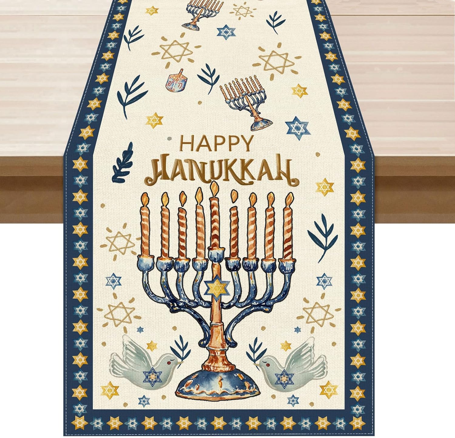 سعيد هانوكا شانوكا الشمعدان ال - مراجعة Linen Table Runner وسعره