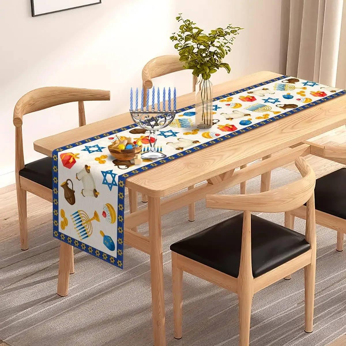 مفرش طاولة من الكتان لعيد حانو - مراجعة Linen Table Runner وسعره