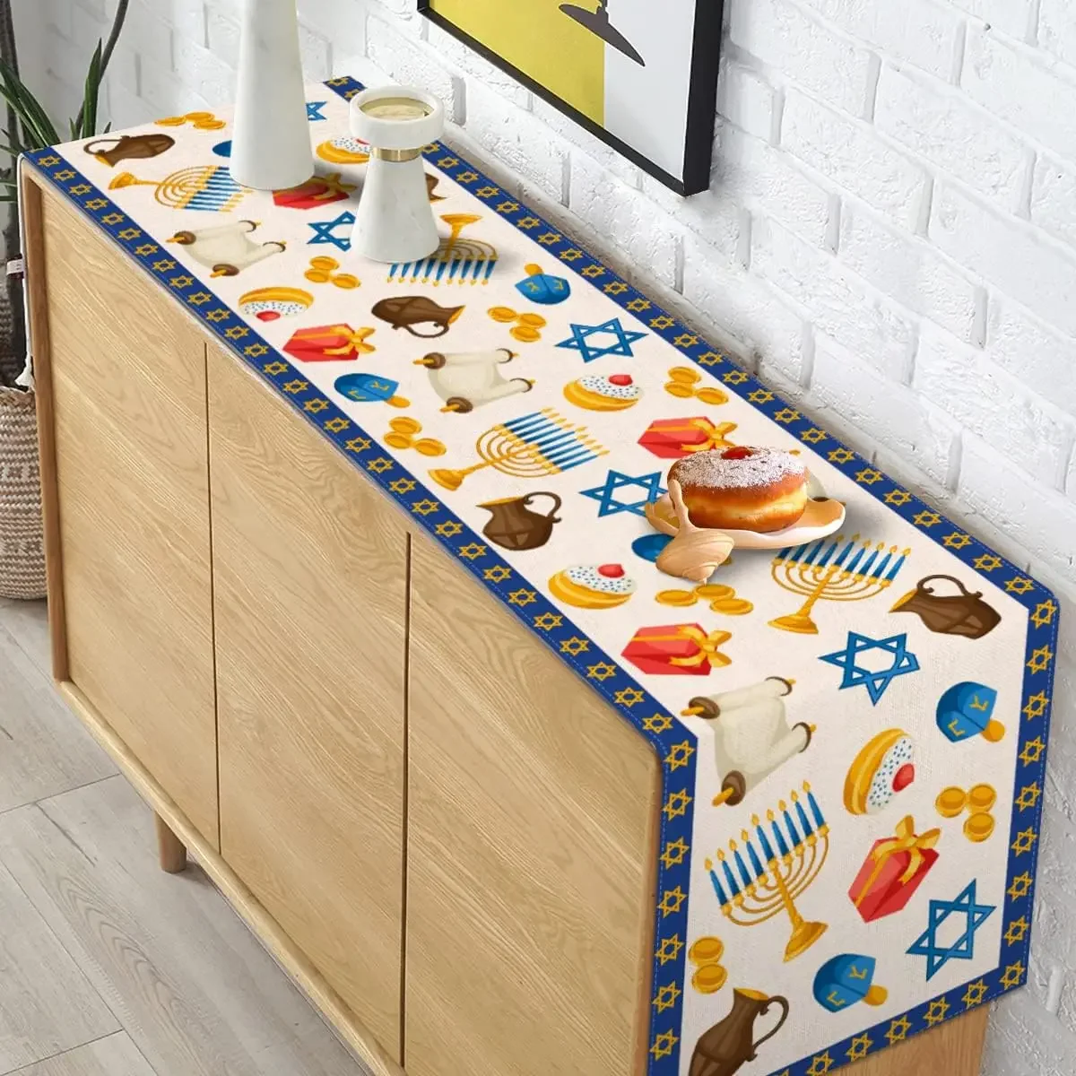 مفرش طاولة من الكتان لعيد حانو - مراجعة Linen Table Runner وسعره