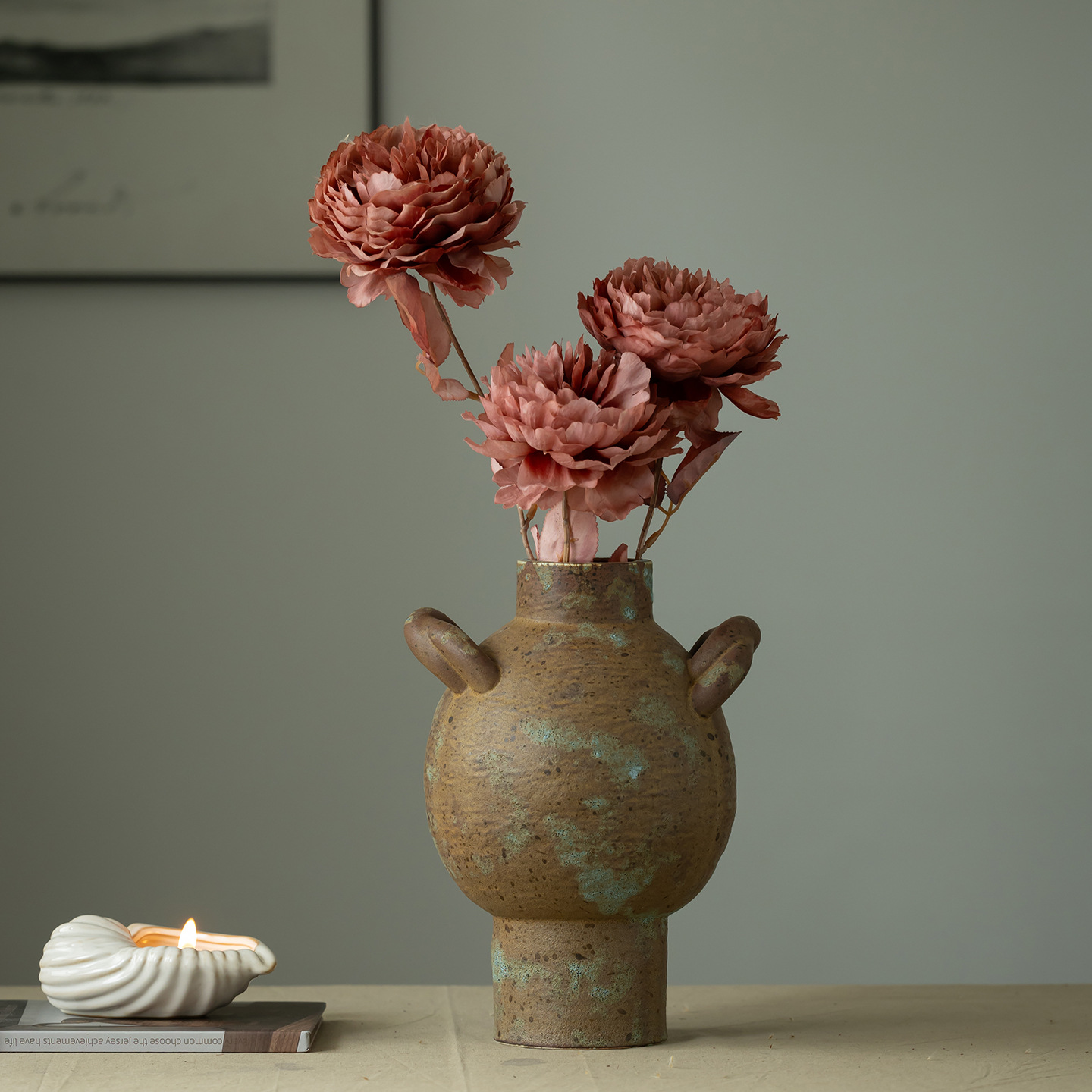 مزهرية سيراميك ريفية من كابيرو - مراجعة Pampas Grass Decor وسعره