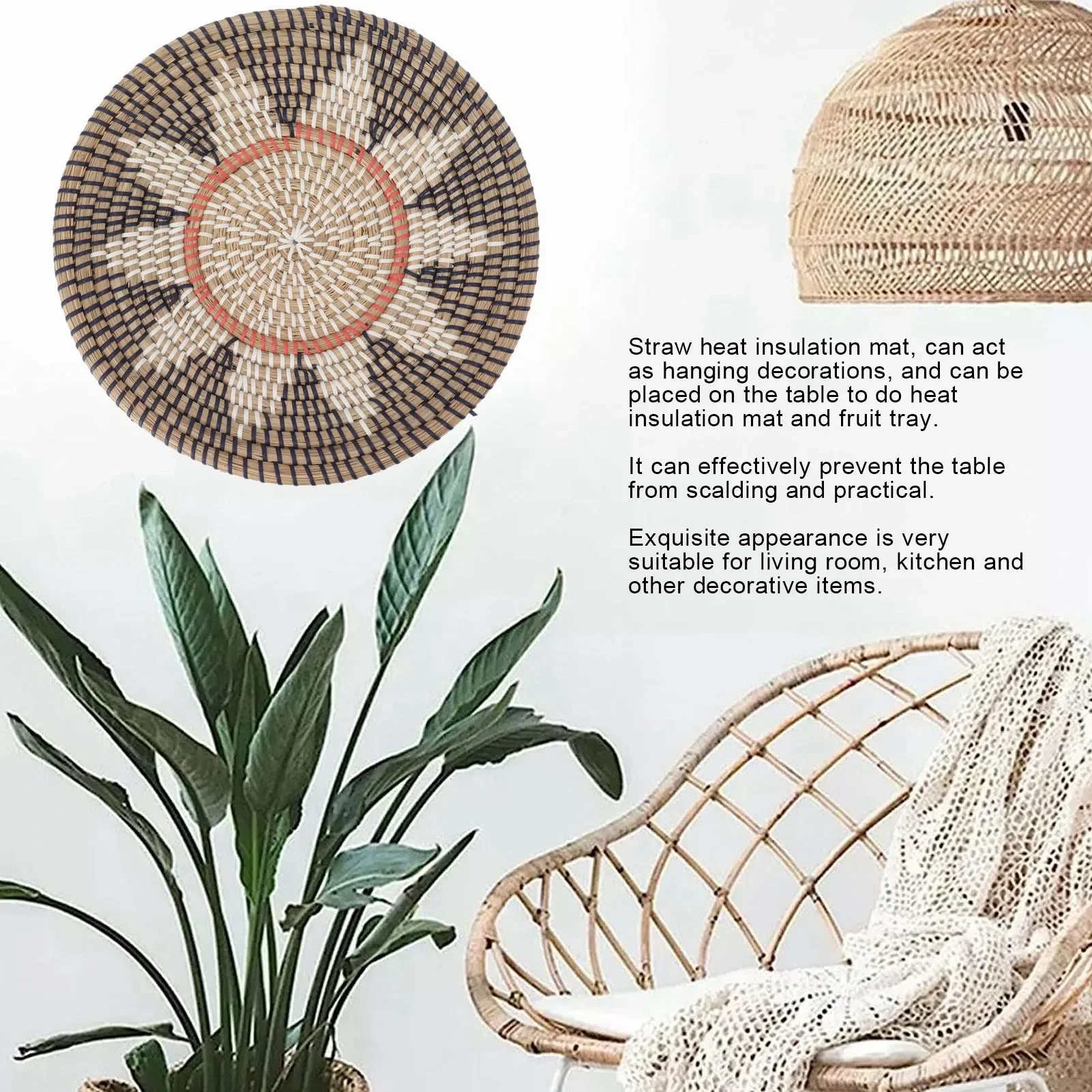 جولة العشب جدار الحلي 35 سنتيم - مراجعة Rattan Plant Basket وسعره