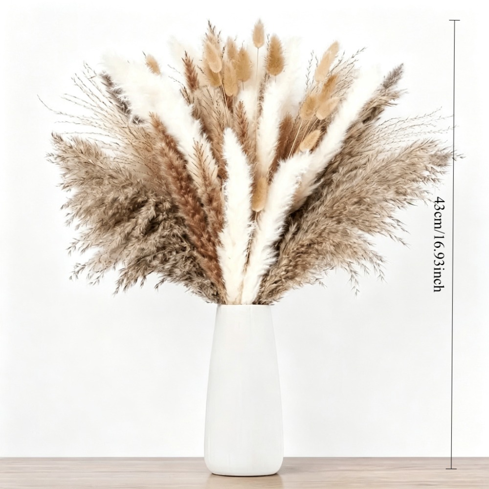 باقة من الزهور المجففة، عشب ال - مراجعة Pampas Grass Decor وسعره