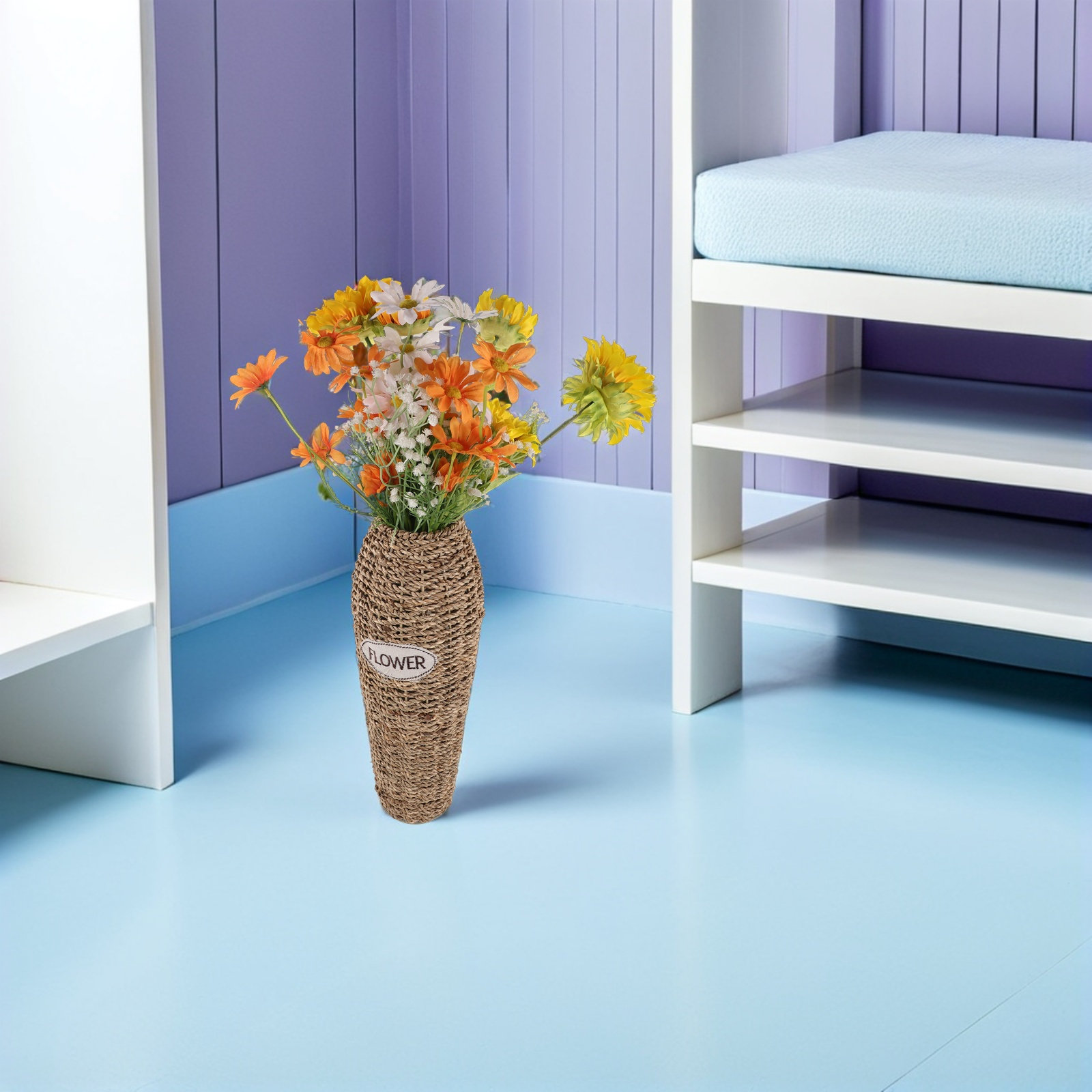 مزهرية أرضية من الخيزران، طويل - مراجعة Pampas Grass Decor وسعره