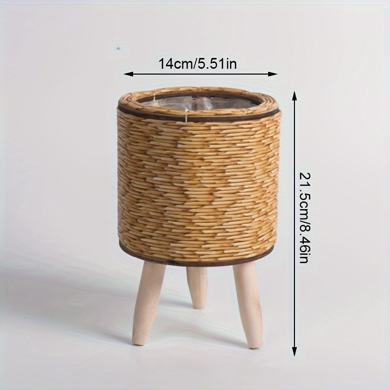 زارع روطان ريفي ساحر بأرجل خشب - مراجعة Rattan Plant Basket وسعره