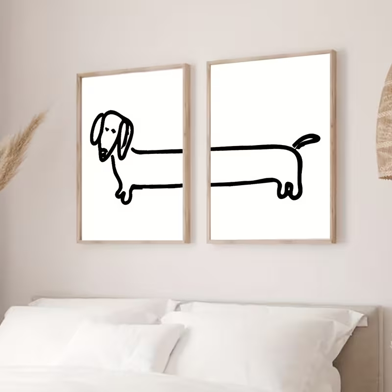قطعتان من لوحة فنية حديثة مطبو - مراجعة Home Decor Theme وسعره
