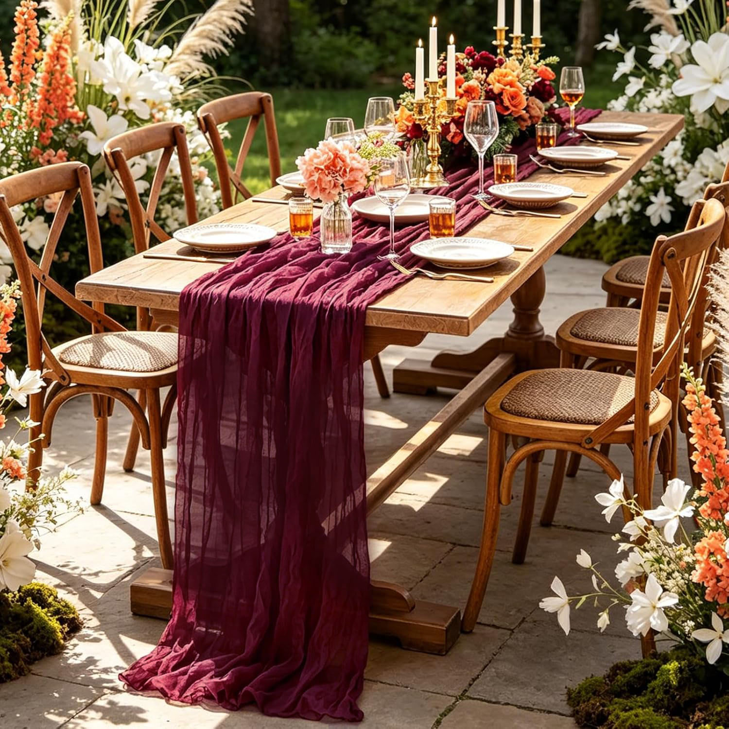 10 قطع من مفارش الطاولة المصنو - مراجعة Linen Table Runner وسعره