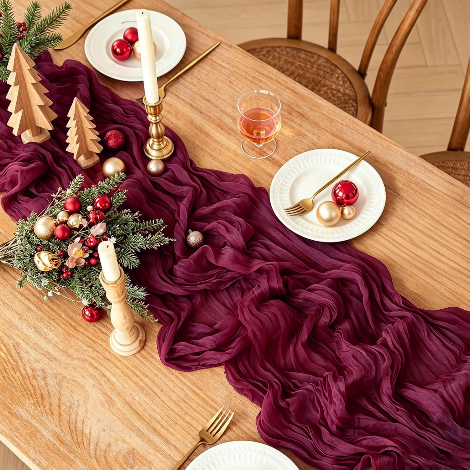 10 قطع من مفارش الطاولة المصنو - مراجعة Linen Table Runner وسعره
