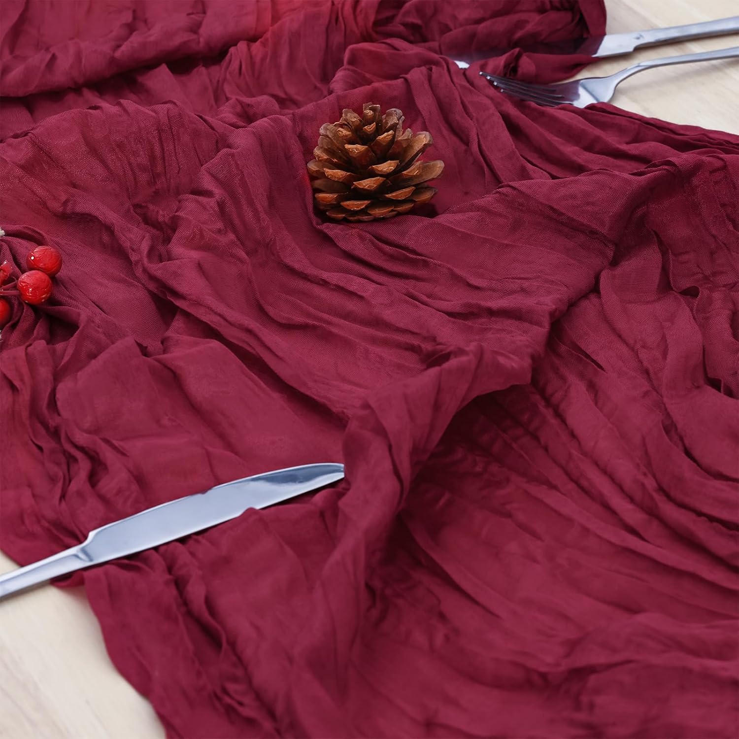 10 قطع من مفارش الطاولة المصنو - مراجعة Linen Table Runner وسعره