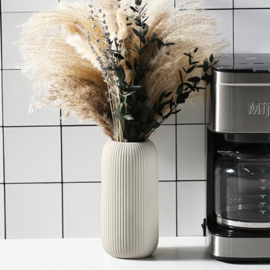 مزهرية سيراميك بوهيمية - لتزيي - مراجعة Pampas Grass Decor وسعره
