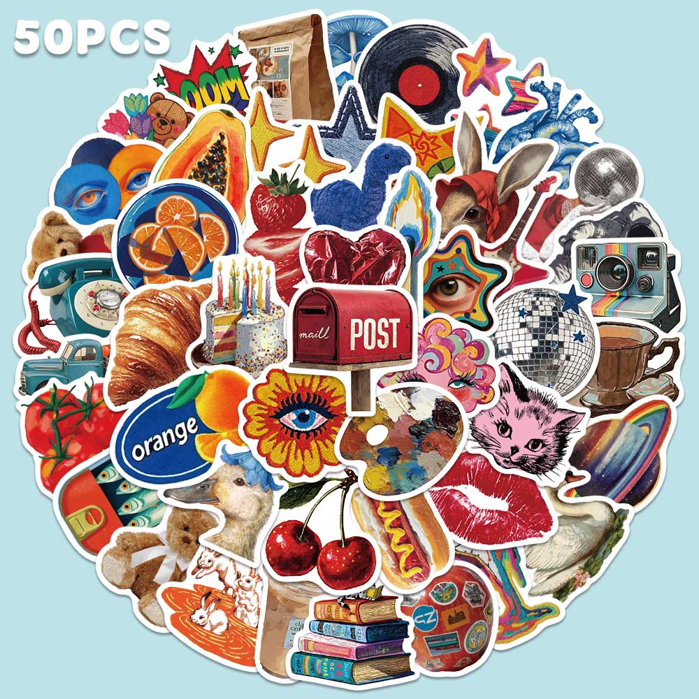 50 قطعة ملصق Y2K عتيق ملصق كول - مراجعة Home Decor Magazine وسعره
