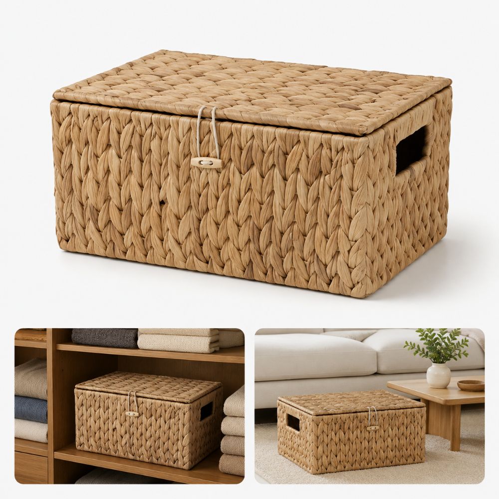 سلة تخزين مستطيلة من قش ورد ال - مراجعة Rattan Plant Basket وسعره