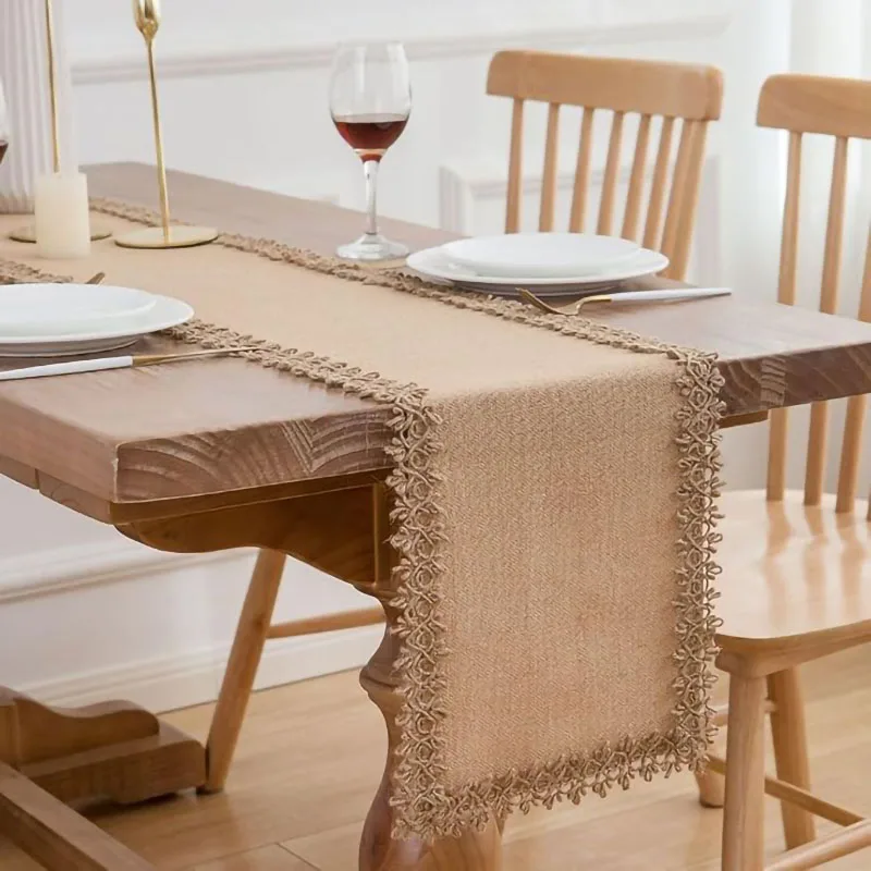 الجوت الطبيعي الجدول عداء مع ش - مراجعة Linen Table Runner وسعره