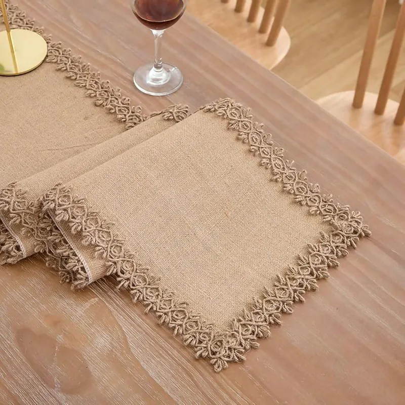 الجوت الطبيعي الجدول عداء مع ش - مراجعة Linen Table Runner وسعره