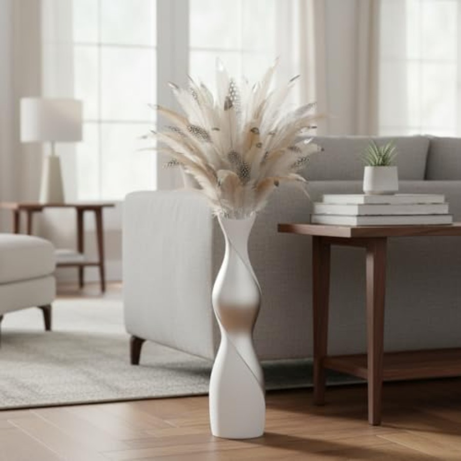 مزهرية أرضية عصرية لغرفة المعي - مراجعة Pampas Grass Decor وسعره