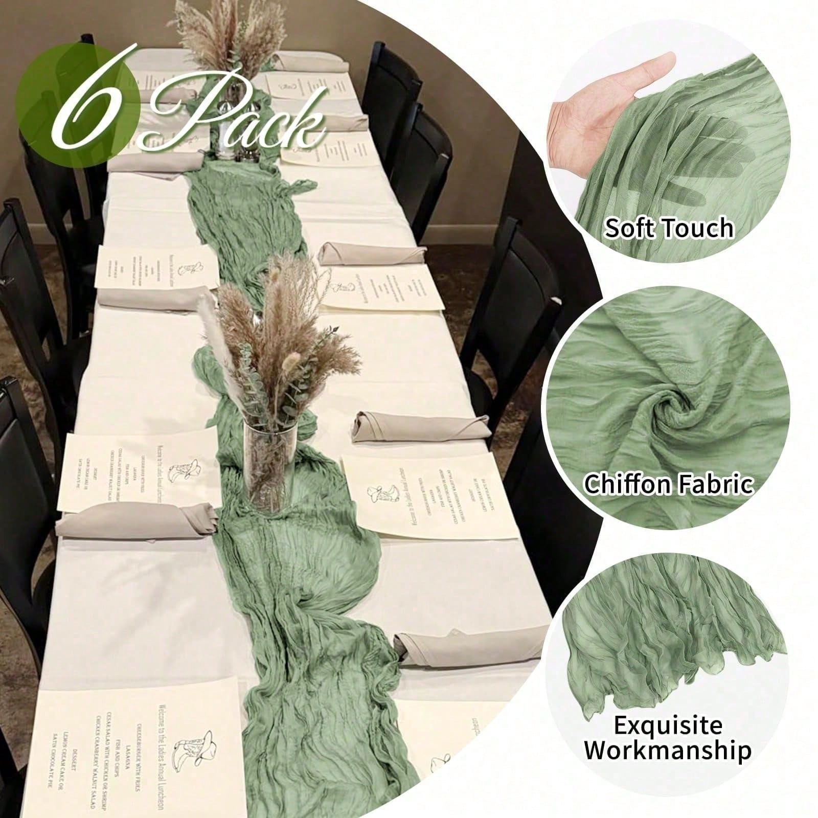6 قطع من مفارش الطاولة المصنوع - مراجعة Linen Table Runner وسعره