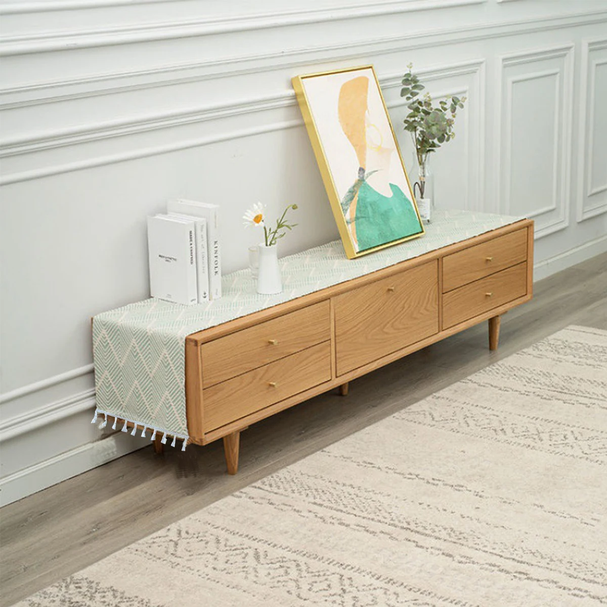 مفرش طاولة بسيط بجانب السرير،  - مراجعة Linen Table Runner وسعره