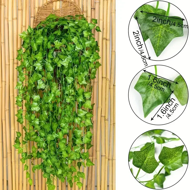 الاصطناعي الأخضر اللبلاب ورقة  - مراجعة Rattan Plant Basket وسعره